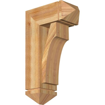 Ekena Millwork Westlake Arts and Crafts Rough Sawn Bracket w/ Offset Brace, Western Red Cedar, 8"W x 18"D x 30"H BKT0806X18X30WTL03RWR